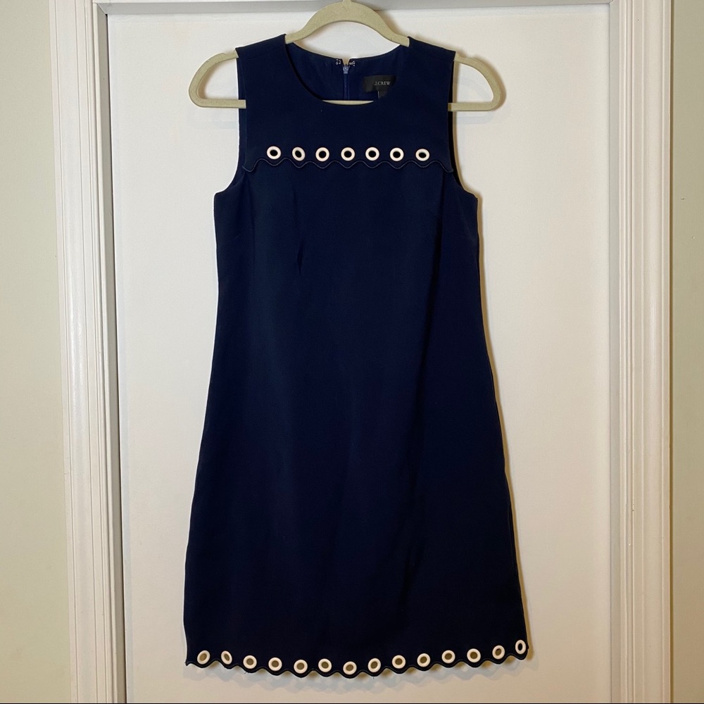 Jcrew Scalloped Shift dress with Grommets